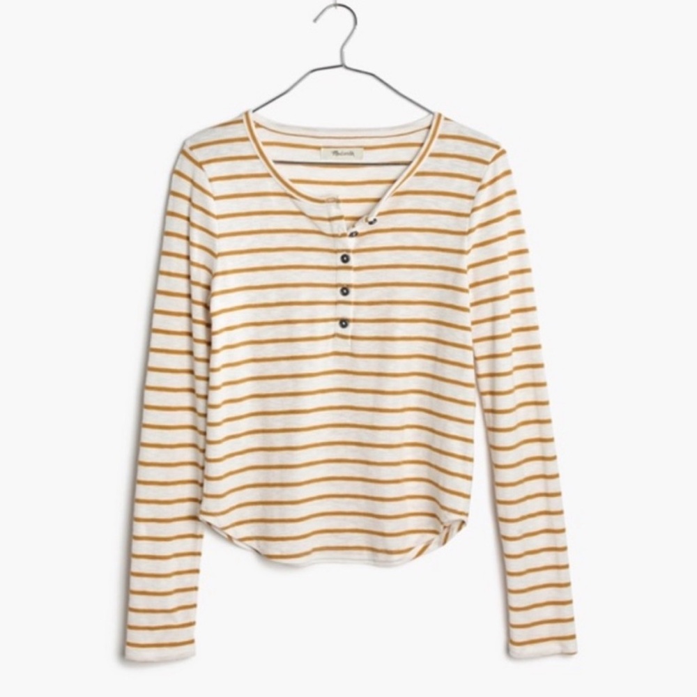 Madewell Striped Cropped Henley